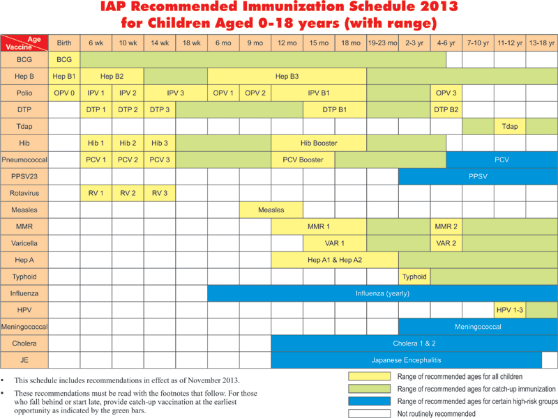 Infant Immunization Chart